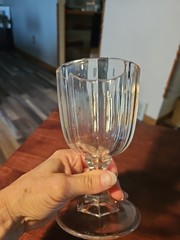 EAPG Straight Huber Early American Pattern Flint Glass Goblet McKee Brother