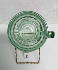6 Vtg Anchor Hocking Green Tankard Beer Mug Glasses Line Lites Ribbed