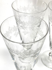 Vtg Bryce 896-5 Hand Blown Etched Pilsner Glasses Set Of Four 12oz Capacity