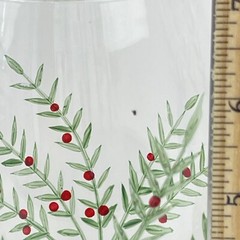 Hand Blown Goblets Handpainted Clear Glass Red Green Christmas Wedding Toast Set