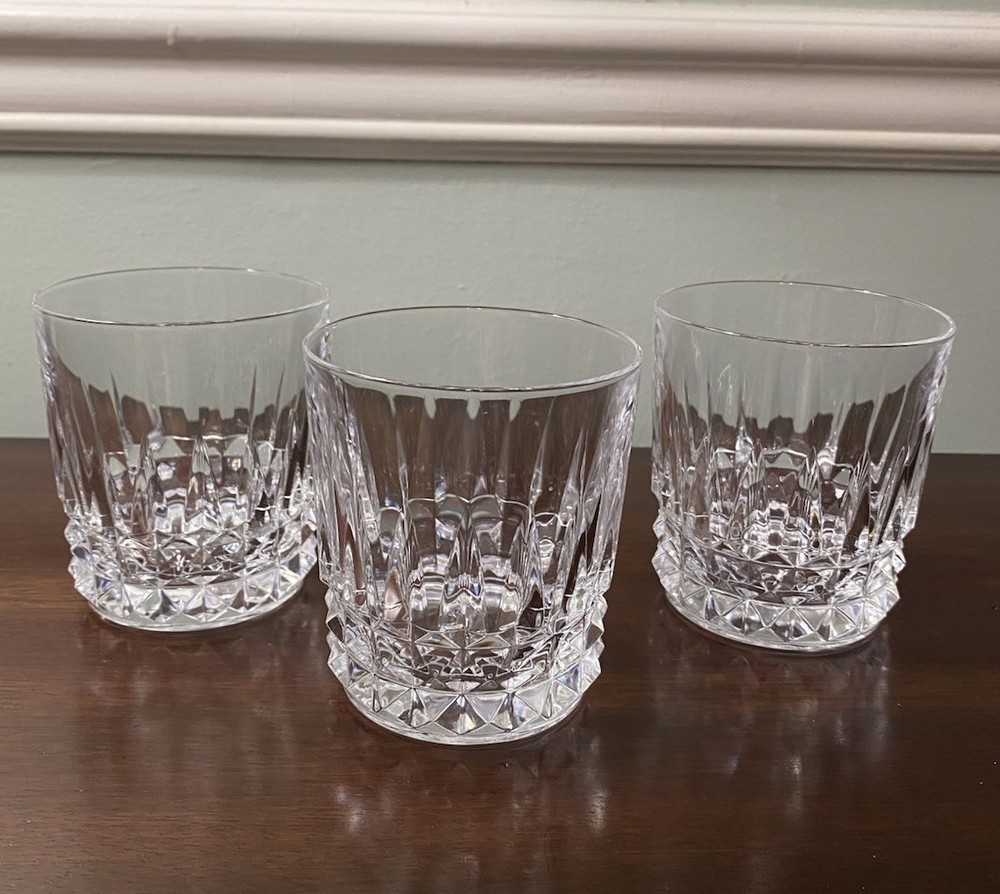 3 Vtg Cristal D’Arques Tuilleries Villandry 3 1/2” Old Fashioned Glasses France