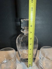 Lenox Crystal Whiskey Decanter & 2 Double Old Fashioned Glasses Bar Set