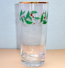 Lenox Holiday Holly Berry SET/4 Highball Glasses 6.25″ Gold Rim 14oz. 849605 New