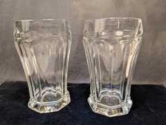 Vintage Crisa 8 Panel, Octagon Weighted Base Beer or Soda Glasses UV Reactive
