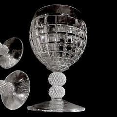 Set 6 Heisey Victorian Clear 5 Crystal Water Goblets 5 3/8” & 1 Claret wine