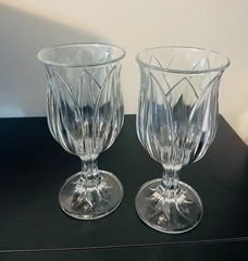Set 2 CRYSTAL D’ ARQUES-DURAND POMPANO TULIP 14 OUNCE WATER GOBLETS