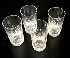 Antique Cut Glass tumblers or juice glasses, SET of 4, American Brilliant Era