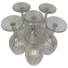 White Snowflake Winter Christmas Wine Goblet Glass Stemware Set Of 5 READ