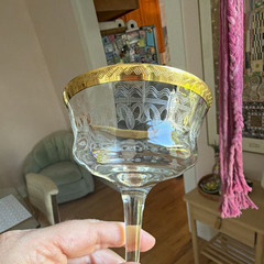 Glastonbury-Lotus «Minuet» gold encrusted coupe glass, Set of 6