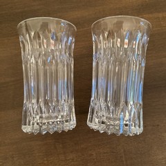 VTG 5.5” Fostoria Monarch Crystal Heavy Highball Glass Elegant Tumblers PAIR
