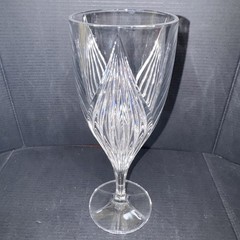 Set of 8 Vintage Swirl Cut Crystal Wine Goblets 9” Tall Spiral Optic Stemware