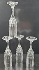 (4) Cristal D’Arques Bretagne Fluted Champagne Set Vintage Crystal Cut Stemware