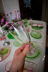 1950s ‘Boopie’ (Berwick) Footed Glasses | Etched Grape Vine Motif (Pair)