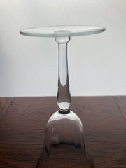 Set of 6 Vintage Optic Wine Glasses W/ Platinum Trim And Decanter