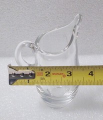 VTG Val St. Lambert Small Glass Cocktail Pitcher Signed 5” MCM