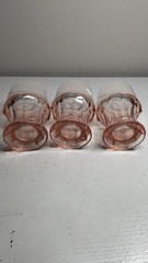 Vintage Dalzell Viking Arlington Pink Flat Tumblers set of 3