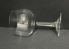 Bowl-Shaped Tasting Wine Glass, 6.5”H Clear Lead Crystal Stemware, France