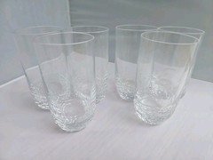 Ralph Lauren Herringbone Crystal HIGHBALL GLASSES Set of 6 Signed