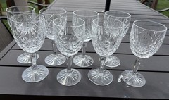 Set of 8 Waterford Crystal GLENGARRIFF WATER GOBLET GLASSES Excellent Condition