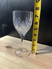 CRISTAL AU PLOMB 24% LEAD CRYSTAL MULTISIDE STEM CUT VERTICAL WINE GOBLET FRANCE