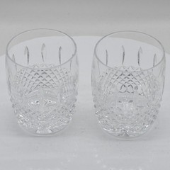 Vintage Waterford Ballybay Double Old Fashioned Tumbler Glasses Pair