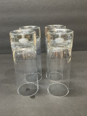 4 Vintage 1960s Clear High-Ball Glass Weighted Atomic Barware CONTROLLED BUBBLE