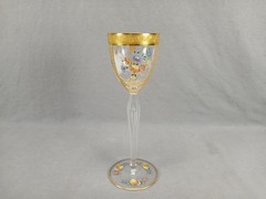 Myers Neffe / Lobmeyr Bohemian Enameled Watteau Scene & Gold Wine Glass A