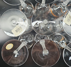 (12) Lenox Monroe Gold Trim Water Goblets Set Crystal Clear Elegant Stemware Lot