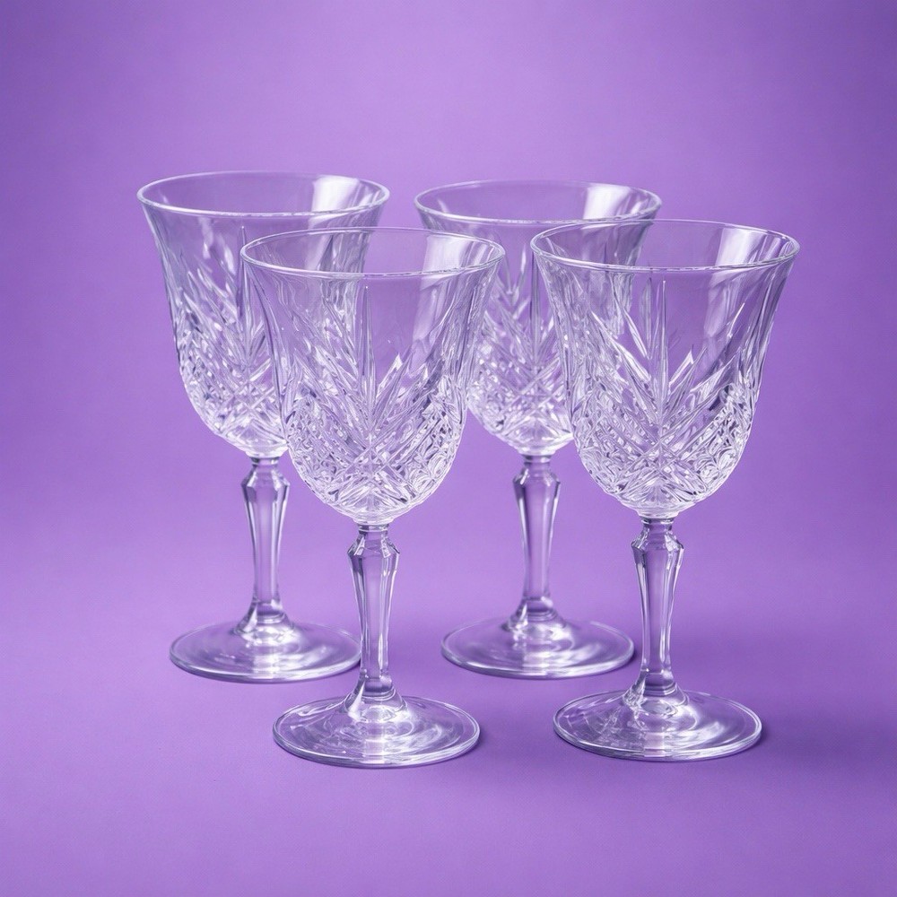 vintage cristal d’arques 24% Lead Crystal Goblets Set Of 4