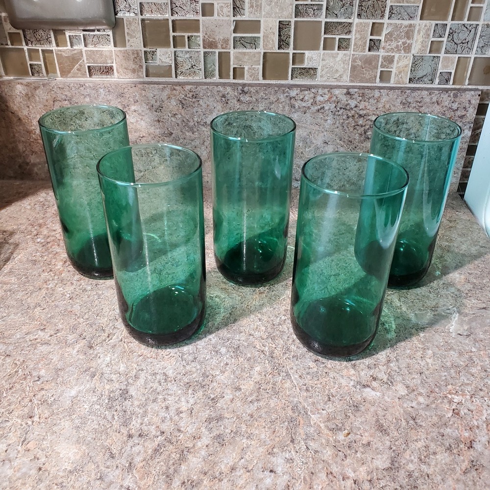 Libbey Metropolitan Jupiter Green Tumblers Set Of 5