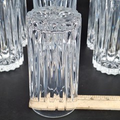 7 Cristal D’Arques Durand Classic Highball Glasses Set 5.75″ Clear Vertical Cut