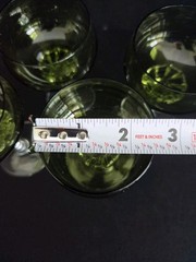 Vtg Sasaki Coronation Green Crystal Wine Glasses (4) Twisted Stem #2