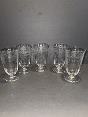 5 Vintage Fern Leaf By Bryce Footed Iced Tea 5 1/2” Goblet Tumbler 12 oz