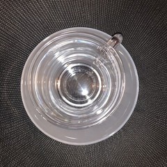 Vintage Cup Over 24% Lead, Hummingbird And Morning Glorys. Approx. 3.5” Diameter