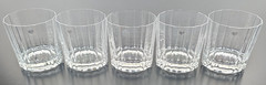 5 Dansk Oval Facette Old Fashioned Vintage Clear Panel Whiskey Rocks Finland Lot