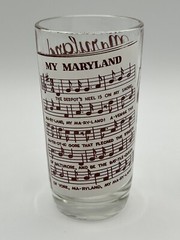Vintage pre-1955 MARYLAND Hazel Atlas Souvenir State Song Highball Tumbler Glass