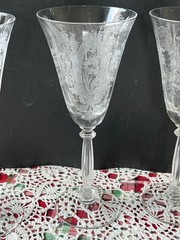 SET of (6) TIFFIN La Fleure Clear (Stem 15024) 8-1/4″ Water / Wine Goblet