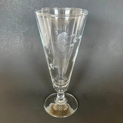 Princess House Heritage Stemmed Pilsner Beer Handblown Crystal Cut Glass Bar