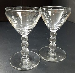 Libbey Knob Hill LIQUOR COCKTAIL Glass ball stem Set of 2