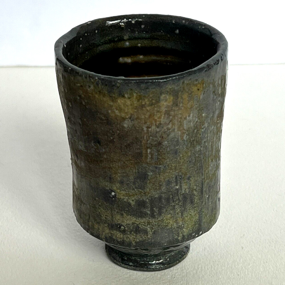 Studio Pottery Tumbler Wood Fired Whiskey Rocks Cup Handmade Functional Art Gift