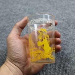 Vintage 1951 Welch’s Kids Cartoon Glass & Orange Parlor Scene Juice Tumblers