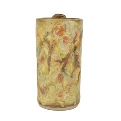 Studio Art Pottery Tall Mug Stein Pitcher Signed JR Mottled Drip Glaze 5.75″