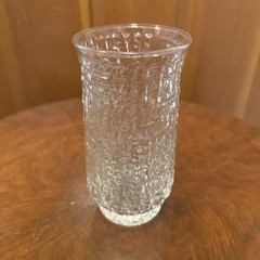 Vtg 70s Libbey Artica Crystal 6″ Highball Drink Glass Geometric Textured