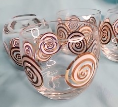 Set of 4 Vintage Atomic Design Roly Poly Cocktail Glasse