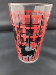 Vintage Glass Scottish Terriers W/ Plaid 11oz