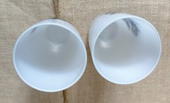 Vintage Old Car Milk Glass Tumbler Set Buick Cadillac MCM Nostalgia Core Retro