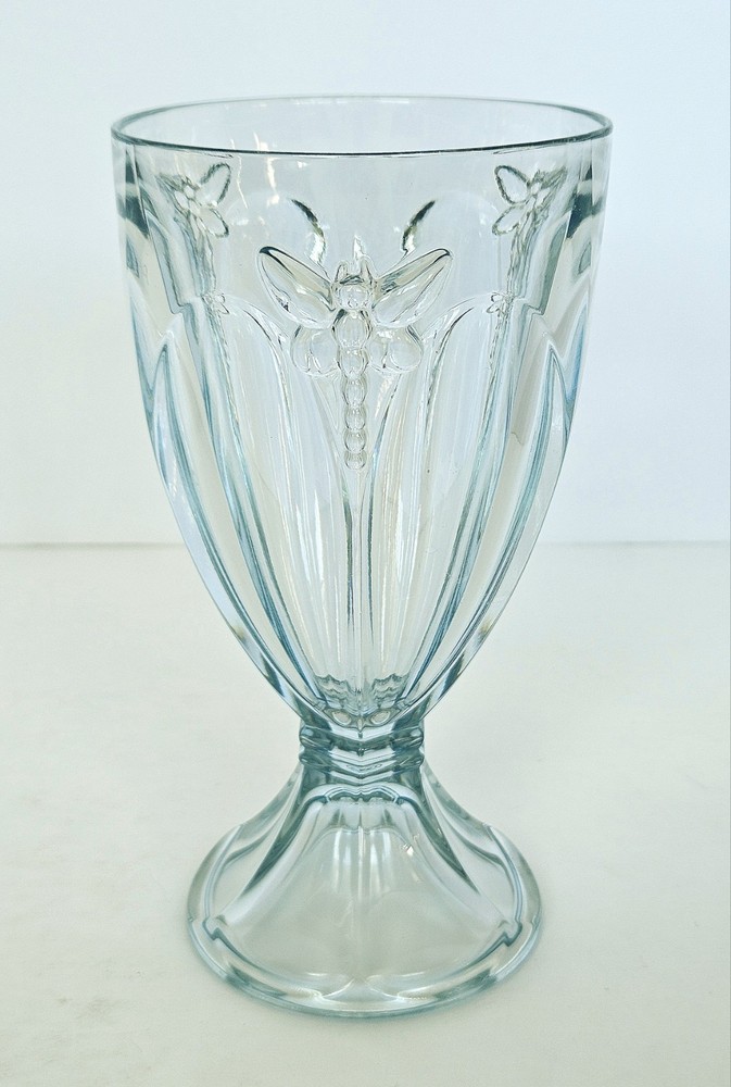 Lenox Butterfly Meadow Blue All Purpose Dragonfly Wine Glass Goblet 6 7/8″ 12 oz