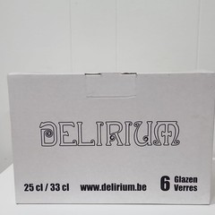 Delirium Beer Glass Set of 5, 25cl/33cl, Pink Elephant Logo.