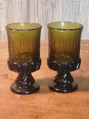 Set of 2 – Fostoria Sorrento Green 7″ Water Goblets Glasses
