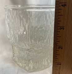 Littala Tapio Wirkkala Ice Bark Crystal High Ball Glasses (6) Finland, Vtg.